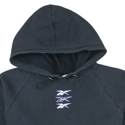 Reebok Women's Black Pullover Hoodie Size S Cotton Blend Logo Sweatshirt