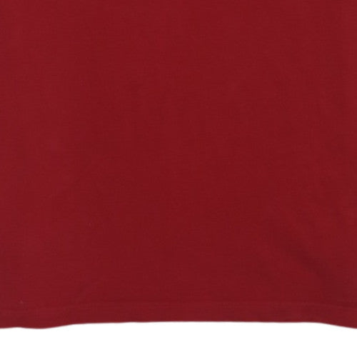 Tommy Hilfiger Men's Red 2XL Regular Fit Cotton Polo Shirt