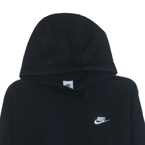 Nike Women's Black Pullover Hoodie Small Cotton Fleece Logo Sweatshirt