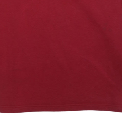 Adidas Men's Red Pullover Sweatshirt M Embroidered Logo V-Neck