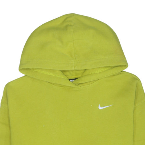 Nike Womens Yellow Pullover Hoodie Cotton Blend M Relaxed Fit