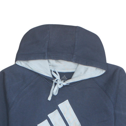 Adidas Men's Blue Pullover Hoodie Size M Sports Logo Fleece