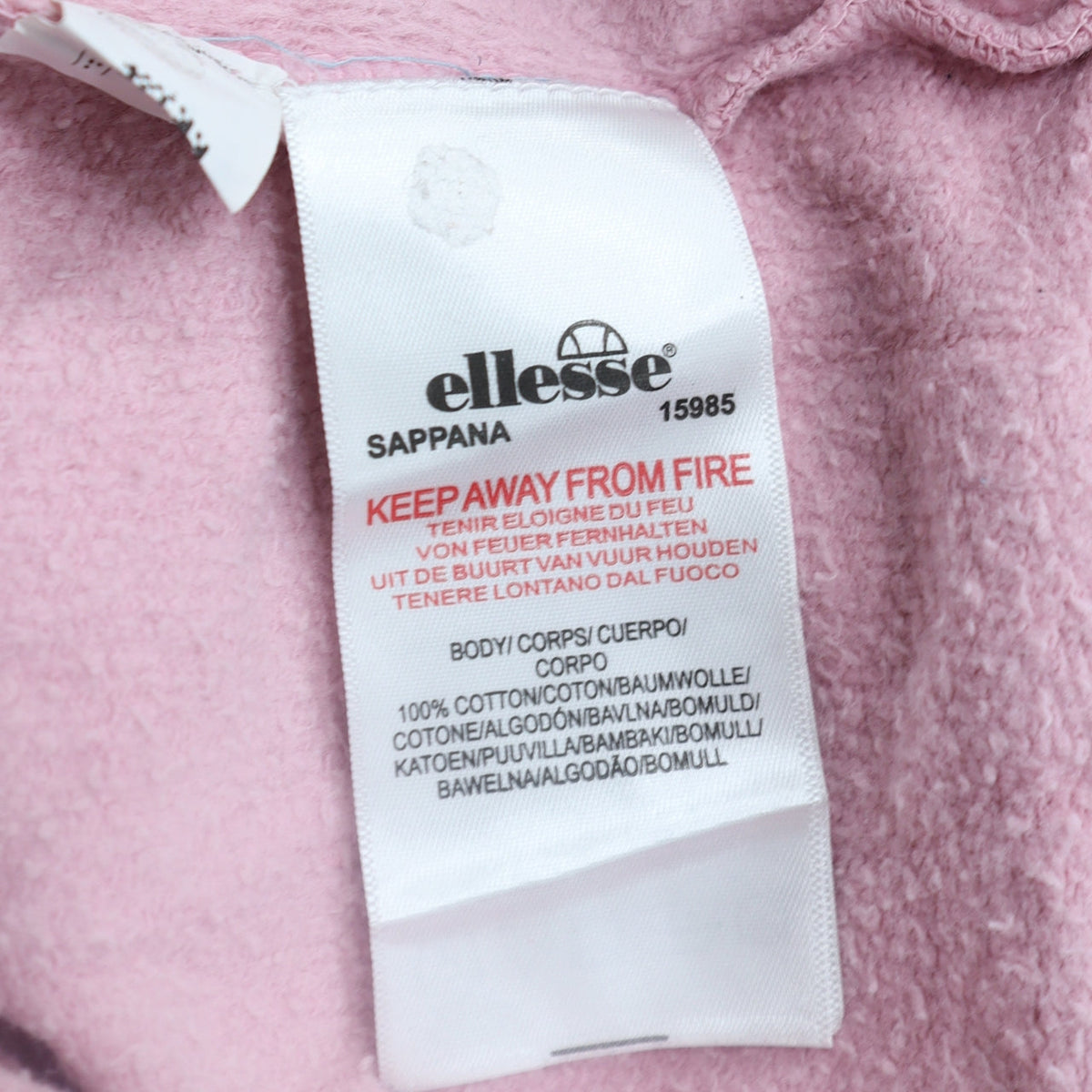 Ellesse Womens Pink Cotton Crew Neck Pullover Sweatshirt UK 12