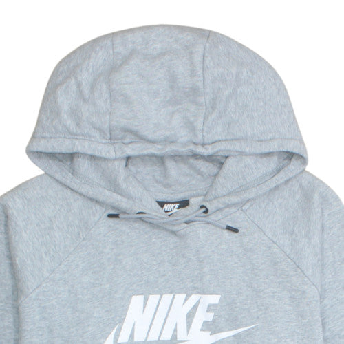 Nike Men's Grey XL Pullover Hoodie with Logo and Pockets