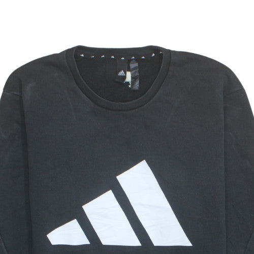 Adidas Men's Black Crew Neck Pullover Sweatshirt L Sports Fleece