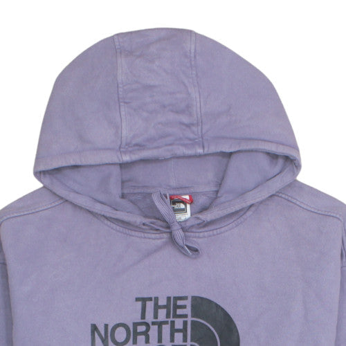 The North Face Womens Purple Pullover Hoodie Size L Cotton Logo Casual