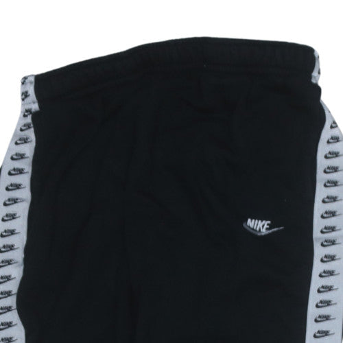 Nike Men's Black Jogger Sweatpants M Elastic Waist Logo Tape