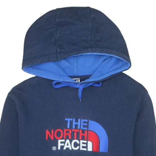 The North Face Men's Blue Pullover Hoodie Medium Cotton Logo