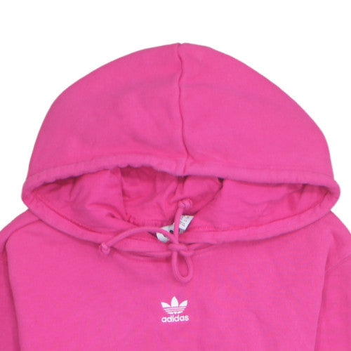 Adidas Womens Pink Pullover Hoodie Size 8 Lined Casual Sweatshirt