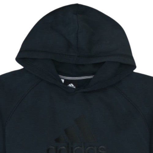Adidas Boys Black 15-16 Years Pullover Hoodie Essentials Cotton Blend