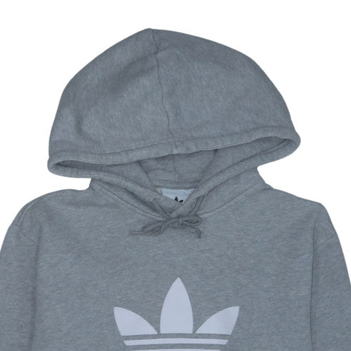 Adidas Men's Grey Pullover Hoodie Size M Sports Fleece Sweatshirt