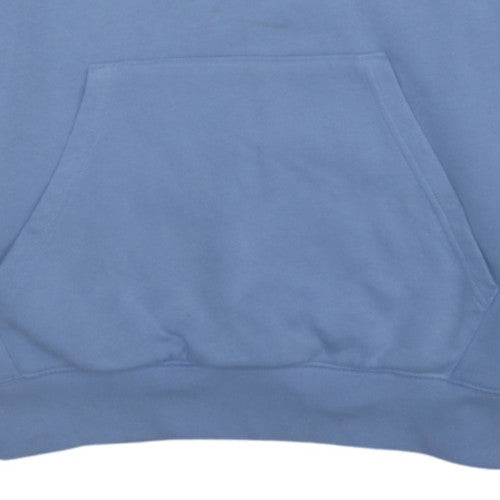 Adidas Womens Blue Pullover Hoodie Size M 12-14 Logo Print