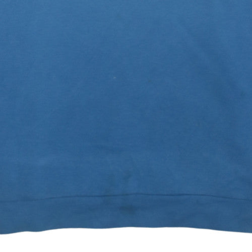 Adidas Men Blue Pullover Sweatshirt L Crew Neck Sports Style