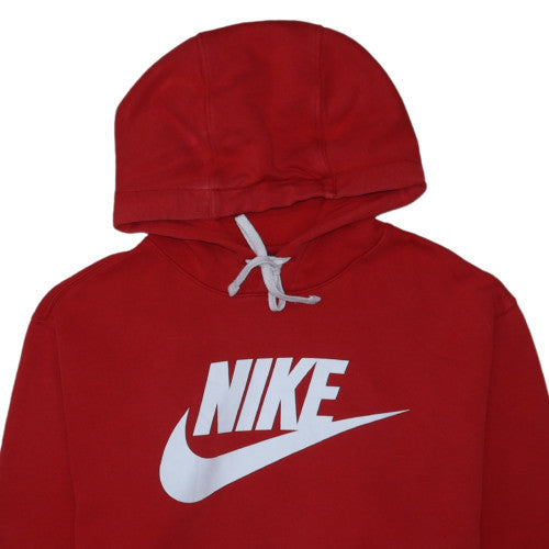 Nike Mens Red Pullover Hoodie Size L Graphic Fleece Sweatshirt
