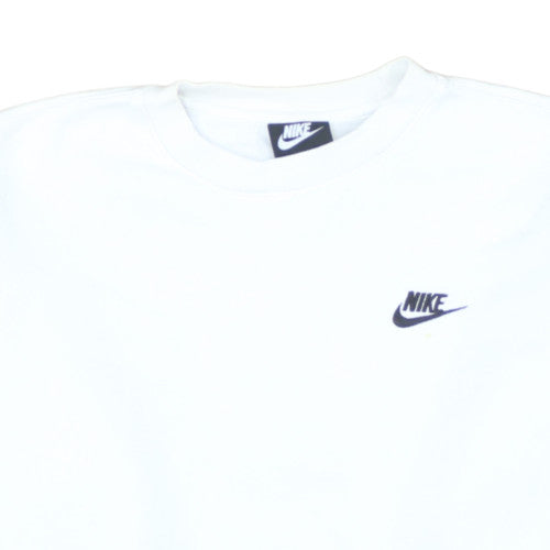 Nike Men's White Small Pullover Crew Neck Fleece Sweatshirt
