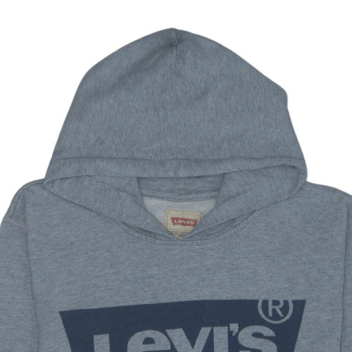 Levi's Boys Grey Pullover Hoodie Size 16 Cotton Blend Logo Sweatshirt