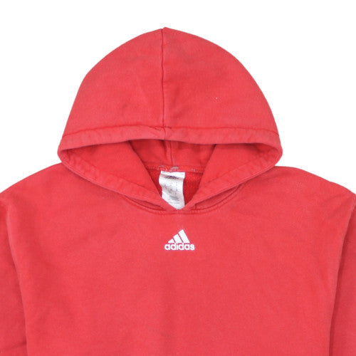 Adidas Men's Red Pullover Hoodie Fleece Medium Regular Fit