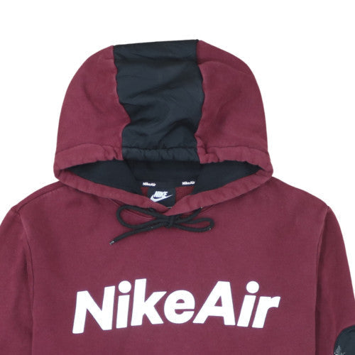 Nike Air Men's Red Pullover Hoodie L Sports Fleece Sweatshirt