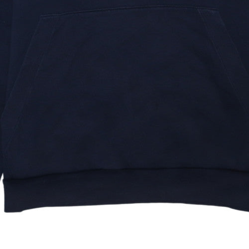 Adidas Mens Blue Pullover Hoodie L Regular Fit Fleece Sweatshirt