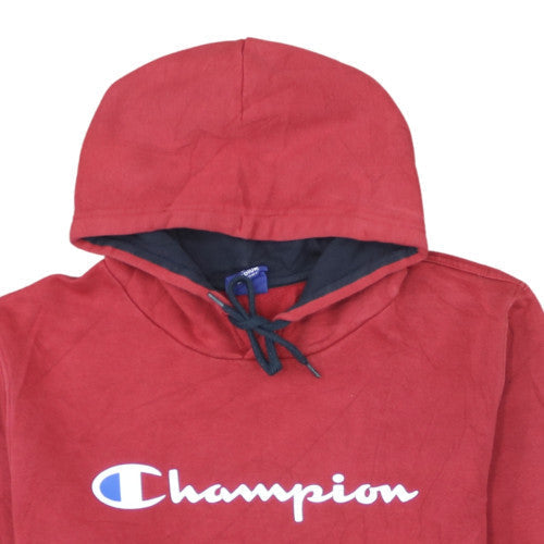 Champion Men's Red Pullover Hoodie Medium Fleece Sweatshirt