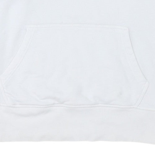 Adidas Womens White Hoodie Size 8 Pullover Cotton Blend Sweatshirt