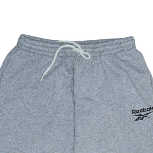 Reebok Womens Grey S Fleece Sweatpants Elastic Waist Joggers