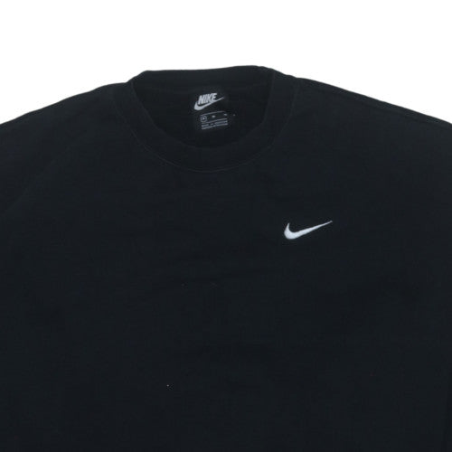 Nike Women Black Crew Neck Pullover Sweatshirt M Cotton Blend