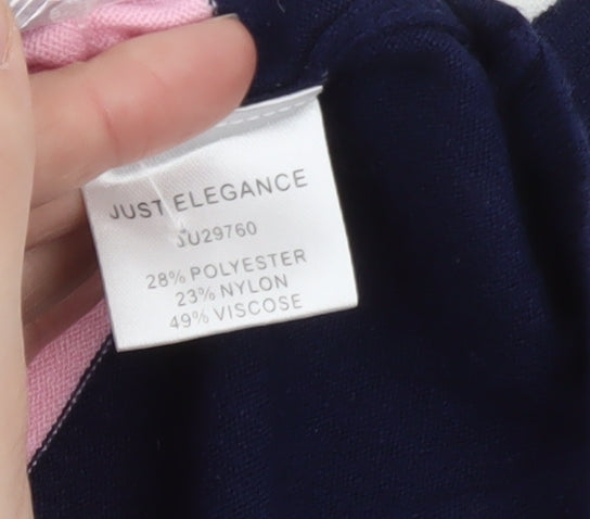 Just Elegance Women’s Multicoloured Striped 3/4 Sleeve Pullover Jumper L
