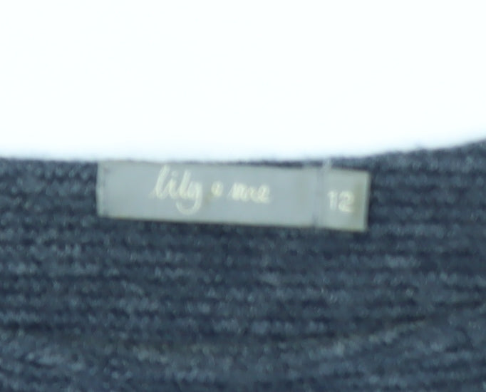Lily & Me Women’s Blue Knit Long Sleeve Sweater Dress Size 12
