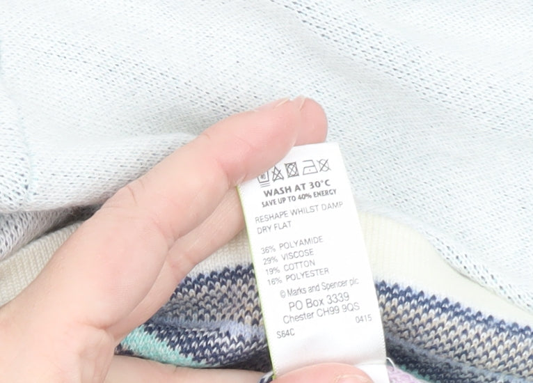 Marks & Spencer Womens Multicoloured Size 10 Aztec Knit Cardigan