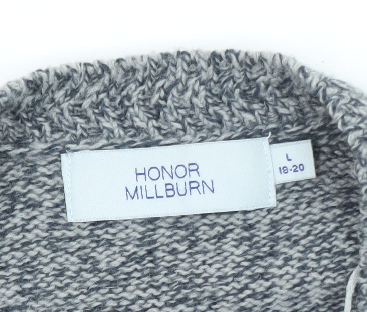 Honor Millburn Women's Grey Wool Blend Button Knit Vest L 18-20