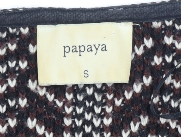 Papaya Women’s Multicoloured Fringe Open Knit Cardigan Size S