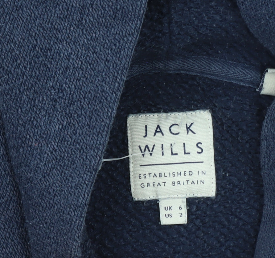 Jack Wills Womens Navy Blue Pullover Hoodie UK 6