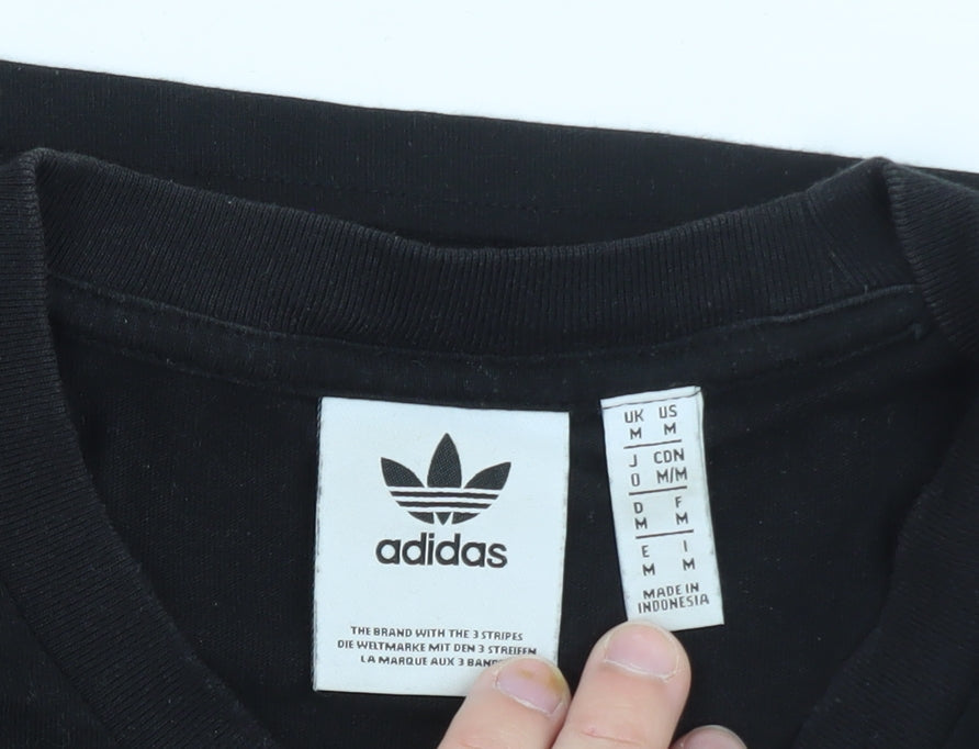 Adidas Women’s Black Classic Trefoil Logo T-Shirt Size M