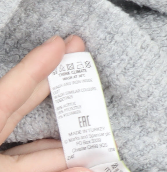 Marks & Spencer Women’s Grey Hooded Knit Jumper Size M