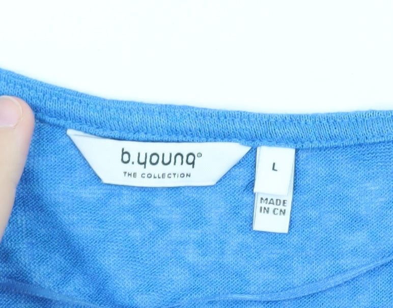 b.young Women's Blue V-Neck Short Sleeve Jersey T-Shirt Size L