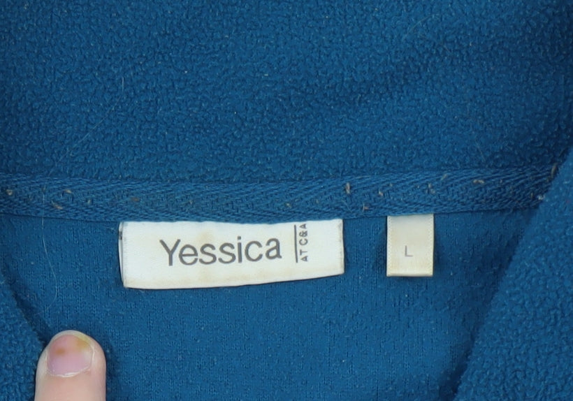 Yessica Unisex Blue Fleece Full Zip Jacket L Lightweight