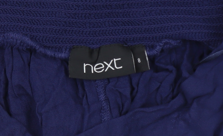 Next Women’s Blue Culotte Shorts Size 8 Lightweight Viscose