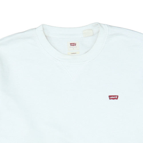 Levi's Women White Crew Neck Pullover Sweatshirt L Cotton Blend