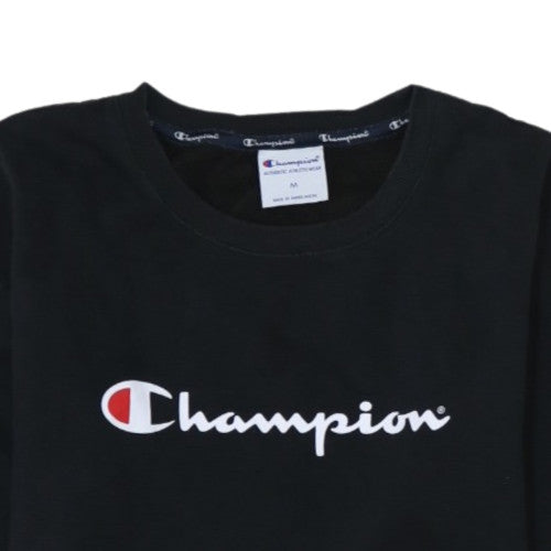 Champion Women's Black Medium Pullover Sweatshirt Logo Crew Neck