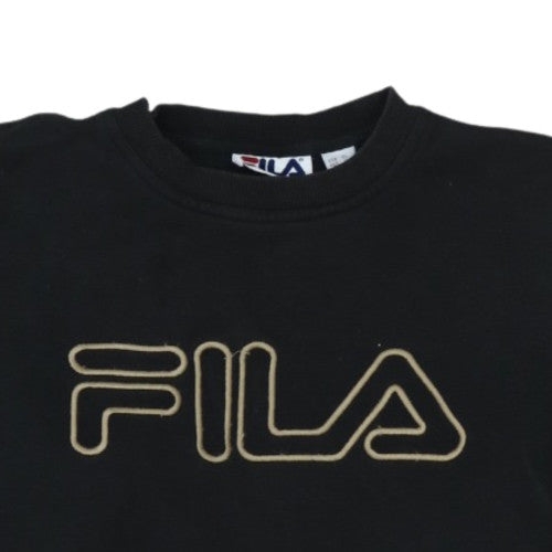 Fila Teens Black Crew Neck Logo Sweatshirt Size M Pullover
