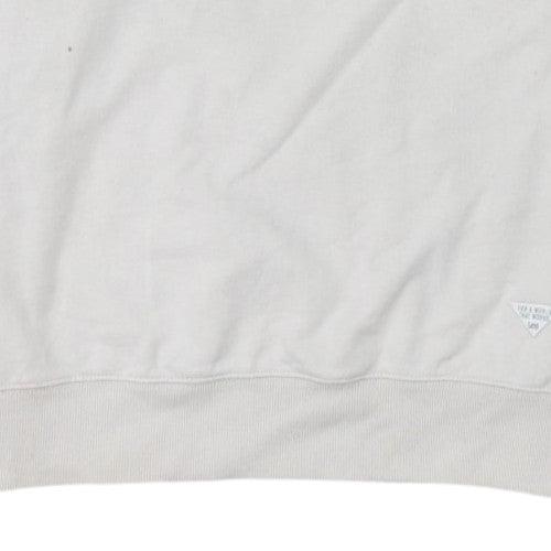 Lee Men’s Ivory Regular Fit Crew Neck Cotton Sweatshirt M