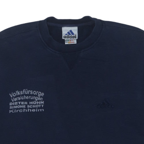 Adidas Men’s Blue L Pullover Sweatshirt Vintage Embroidered Logo