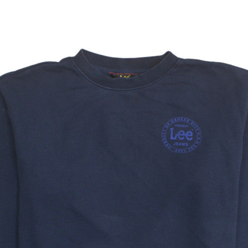 Lee Men's Blue Regular Fit Cotton Crew Neck Sweatshirt M