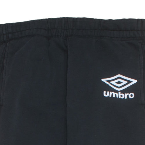 Umbro Mens Black L Sweatshirt Logo Graphic Cotton Blend