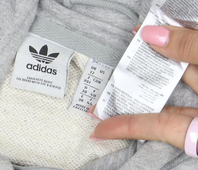 Adidas Womens Grey Size 12 Pullover Hoodie with Logo Print
