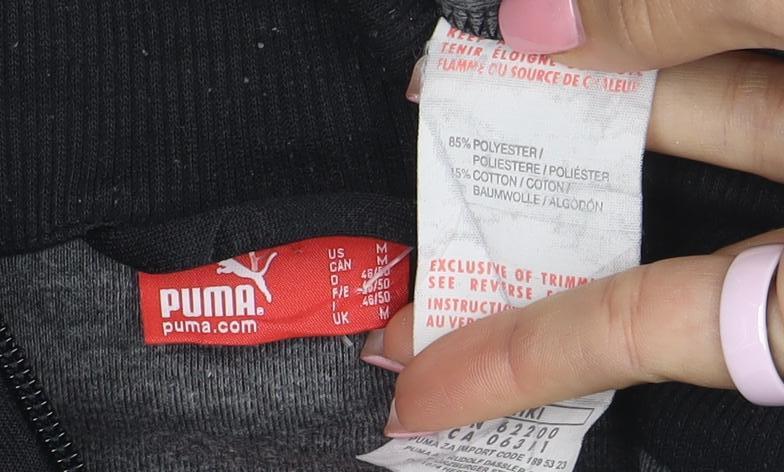 Puma Men's Black Full Zip Logo Track Sweatshirt Size L