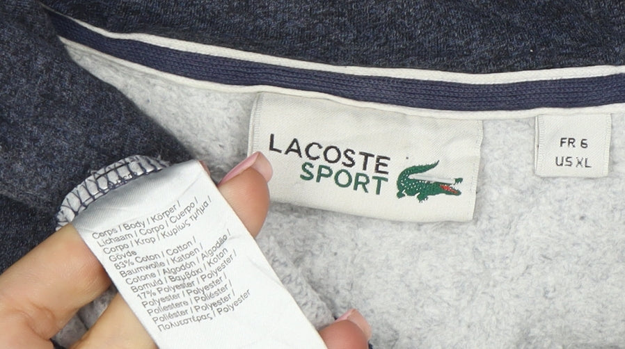 Lacoste Sport Men's Blue XL Full Zip Hoodie with Logo