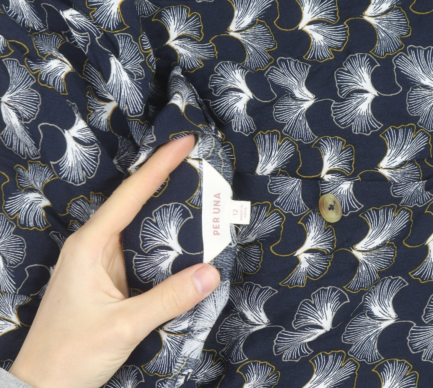 Marks and Spencer Women Blue Floral A-Line Knee Length Skirt Size 12