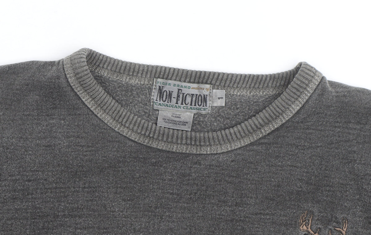 Non-Fiction Men’s Grey Embroidered Canada Fleece Sweatshirt L
